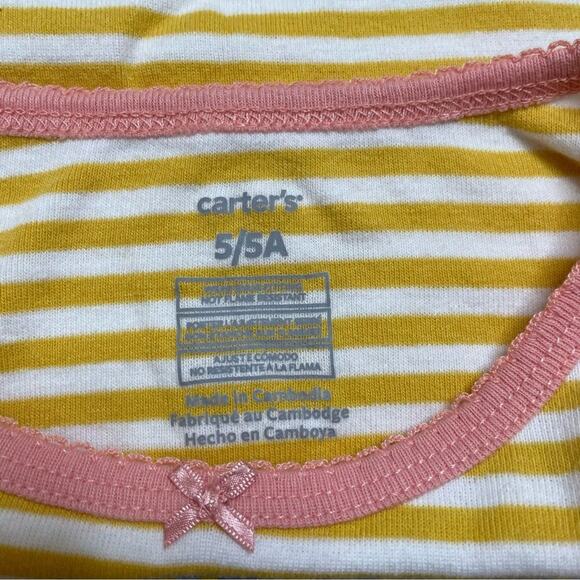 Carters Daydreamer Cotton Fleece Long Sleeve Pant Pajama Set Rainbow 5T NWOT - Picture 5 of 12